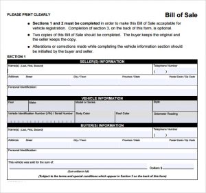 free bill of sale template free bill of sale template