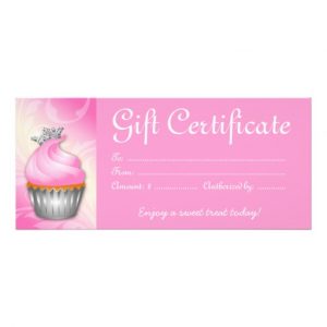 free blank certificate templates cupcake gift certificate template