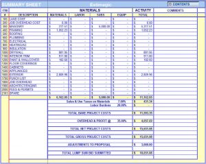 free building estimate format in excel cost estimation construction worksheets