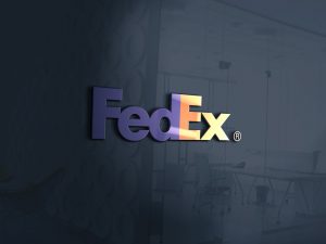 free business card d glass window logo mockup fedex