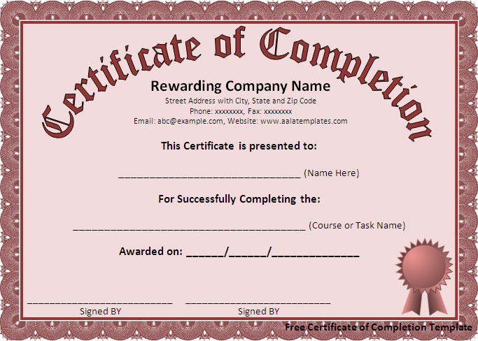 free certificate template