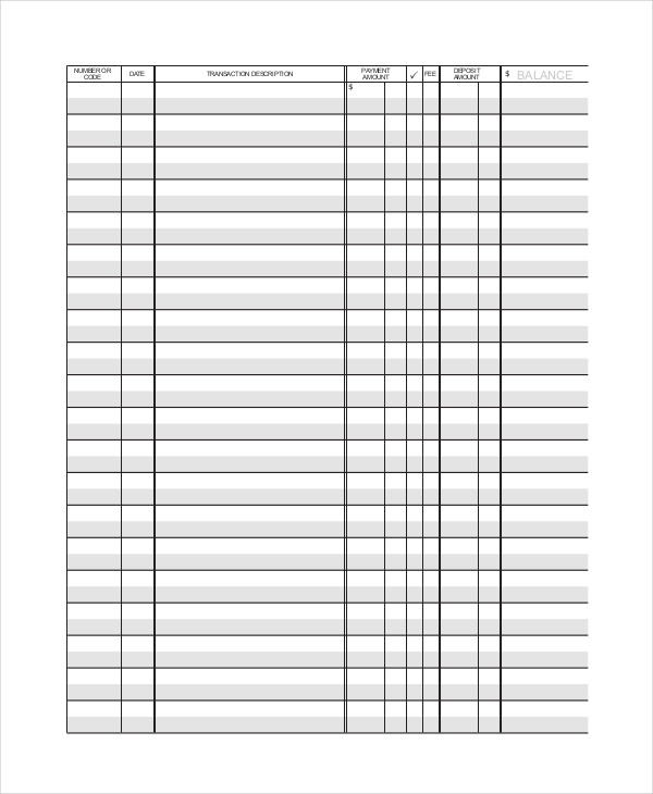printable checkbook register template