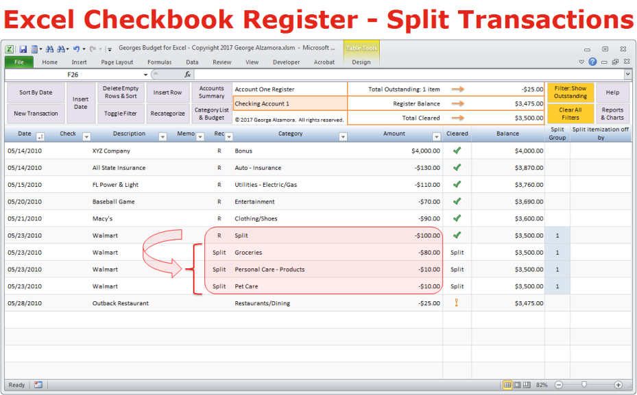 simple checkbook register software