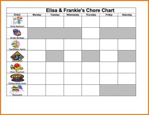 free chore chart template excel chore chart chore chart