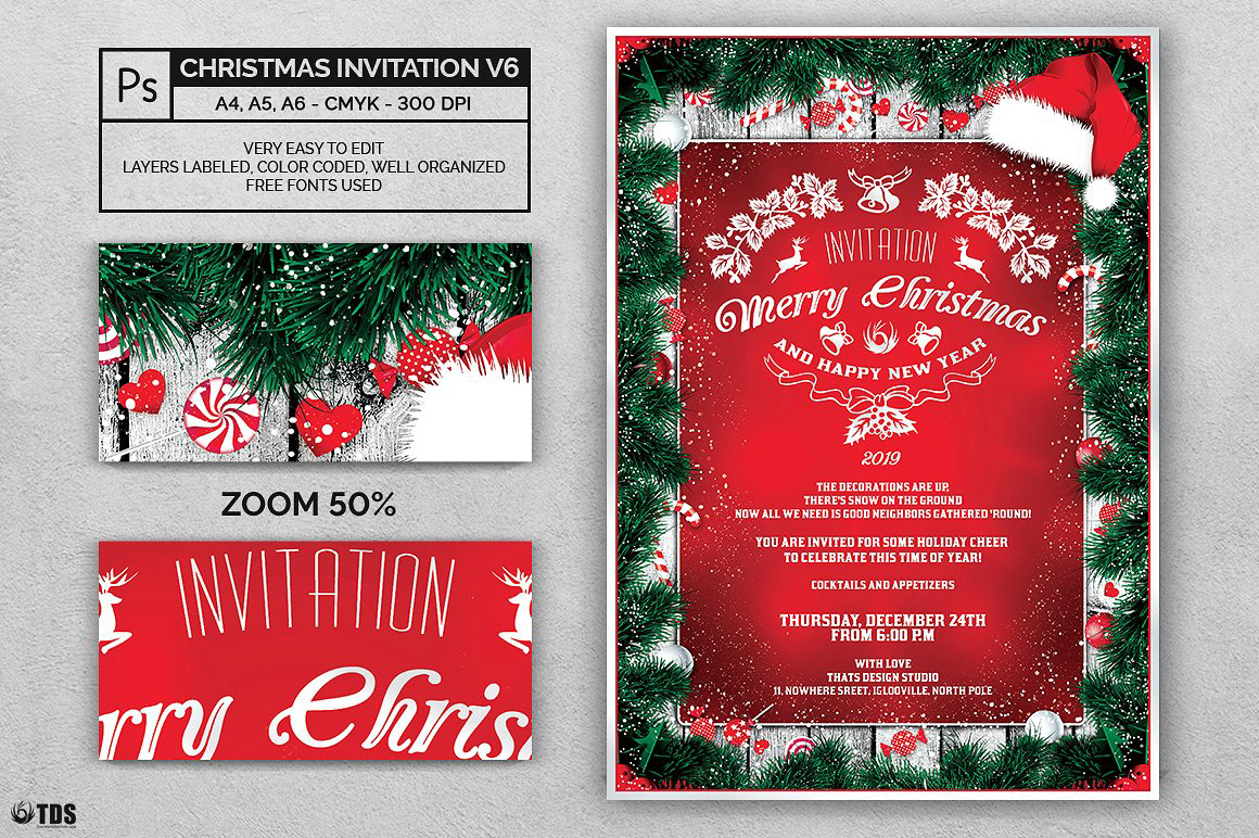 free christmas party invitations template