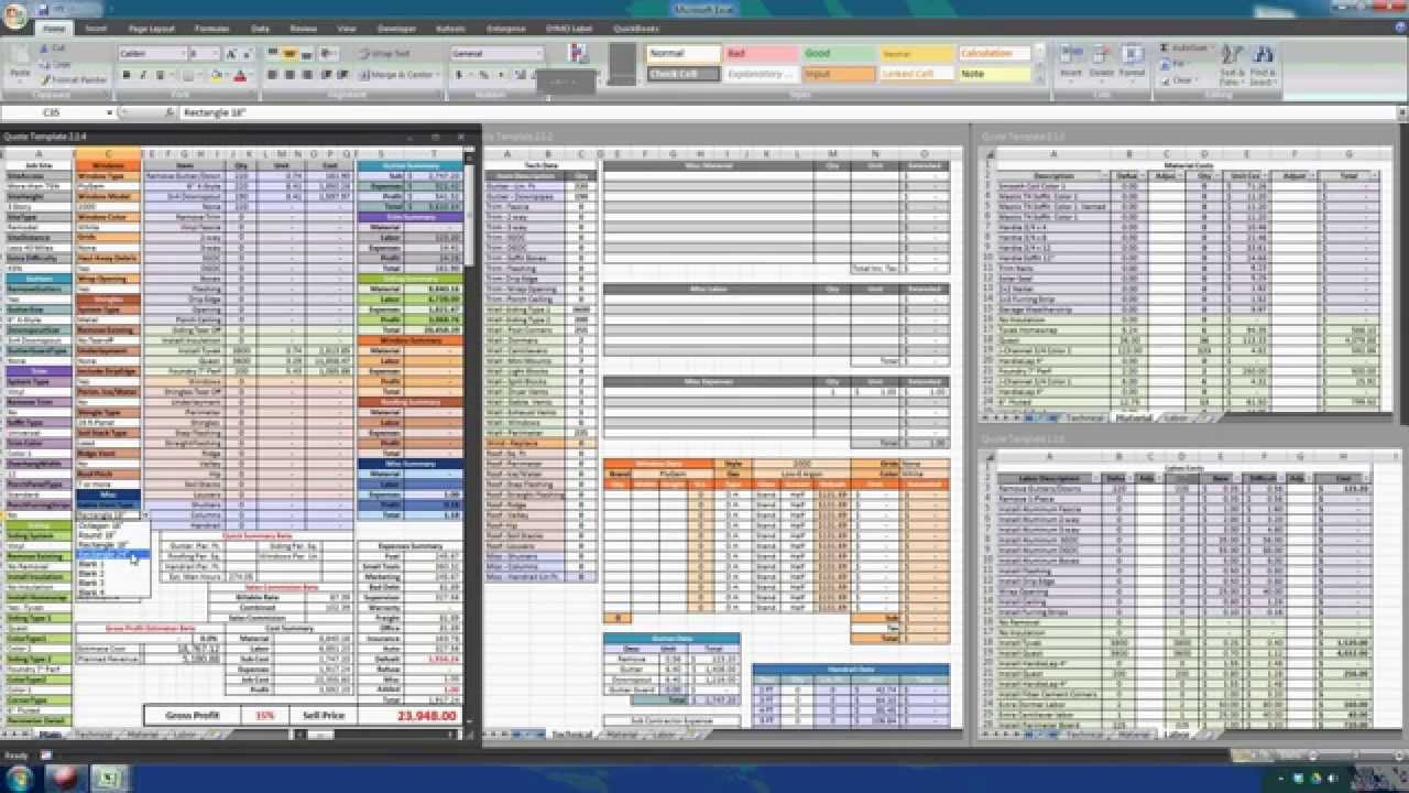 Construction Estimating Excel Template 6154