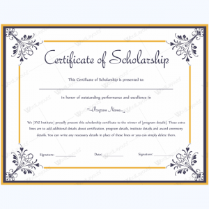 free diploma templates scholarship recipient certificate template