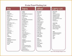 free doctors note cruise packing checklist packinglist