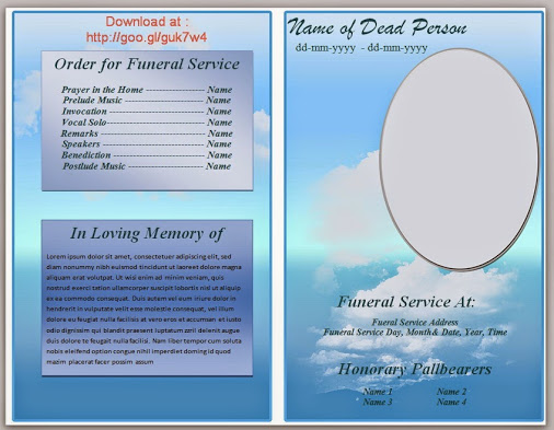 Free Editable Funeral Program Template | Template Business