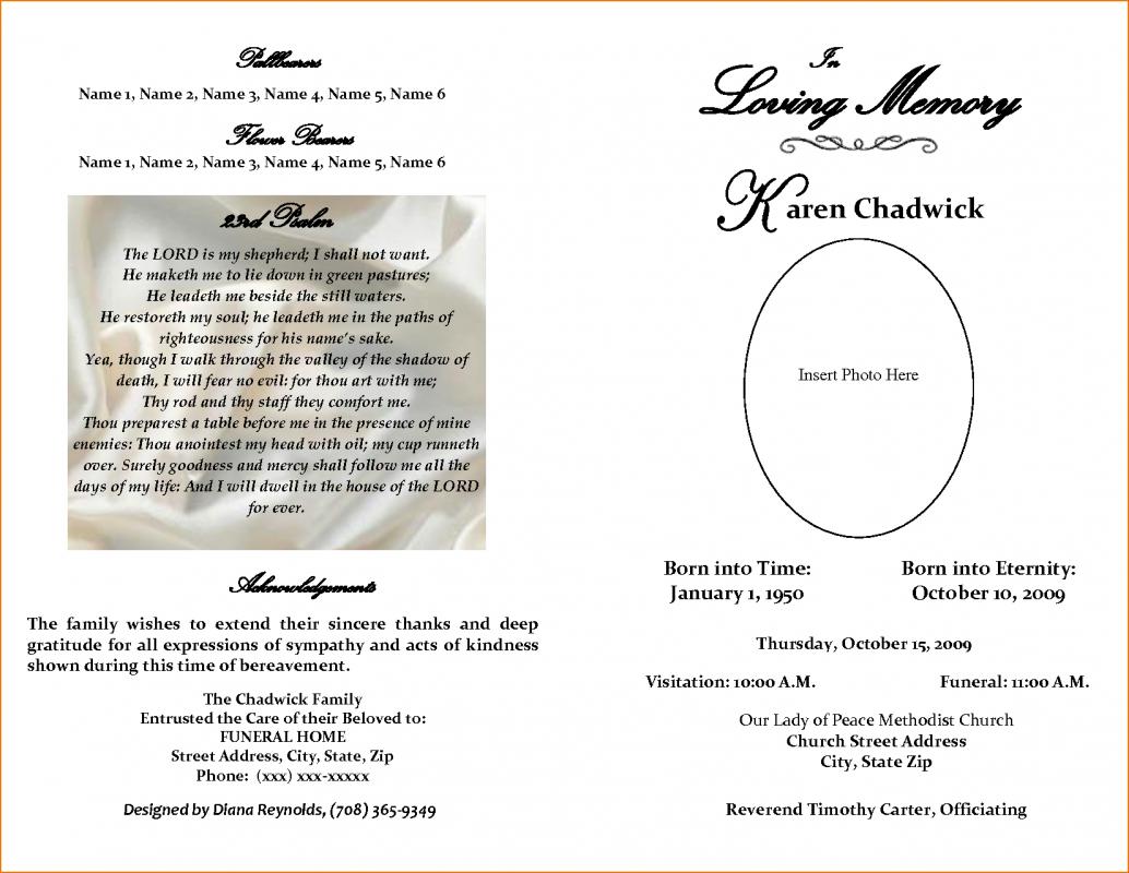 free editable funeral program template