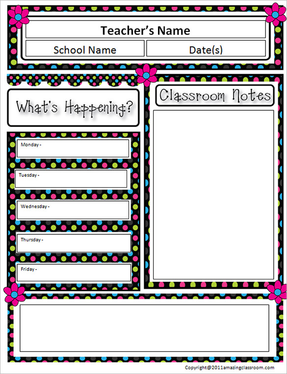 free editable newsletter templates for teachers