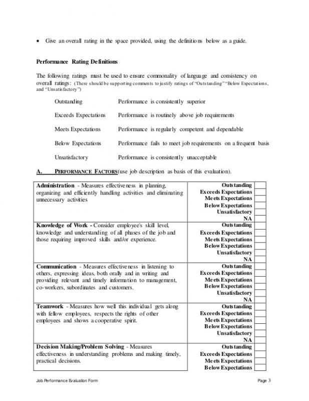 free employee evaluation form