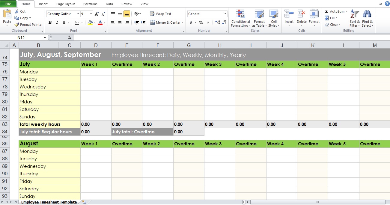 free employee schedule template