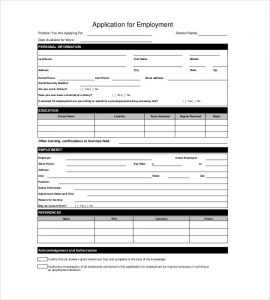 free employment application pdf blank employment application template pdf format