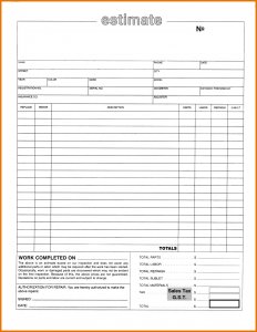 free estimate template free estimate forms