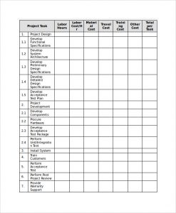 free estimate template pdf it project budget estimate template