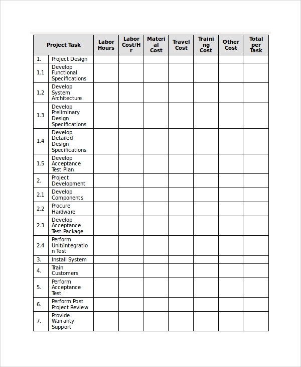 free estimate template pdf