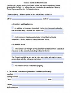 free eviction notice form indiana month to month rental agreement x