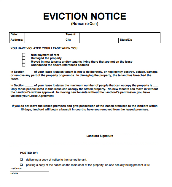 free eviction notice template