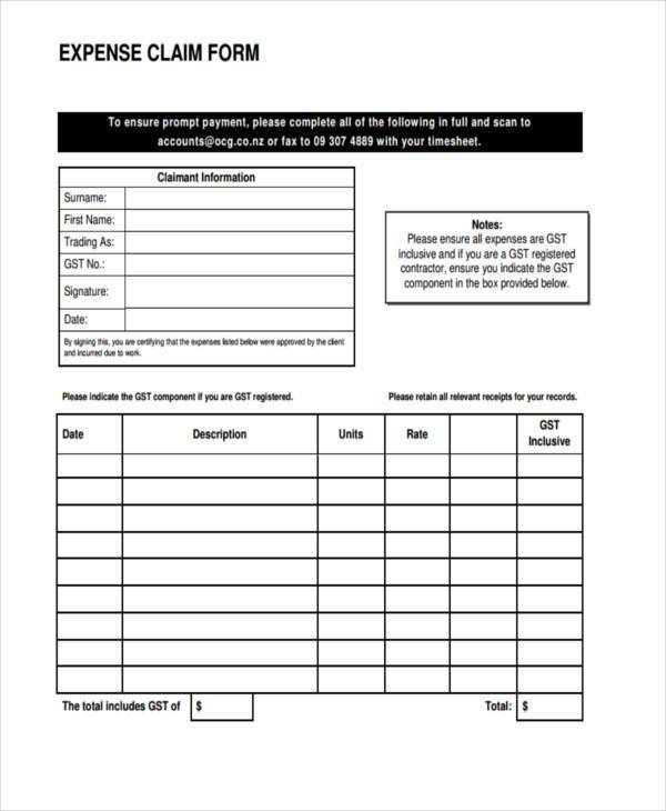 free expense report form pdf