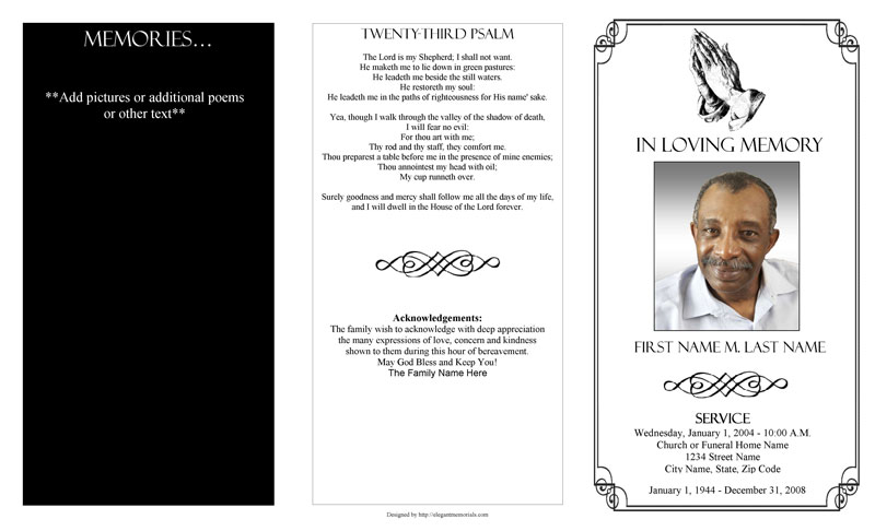 free funeral templates