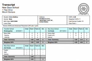 free gradebook template transcript sample