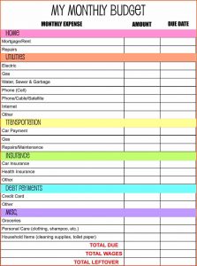 free household budget worksheet monthly budget planner worksheet