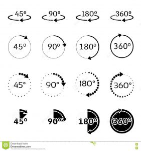 free id badge template angles degrees vector icons set rotation degree illustration