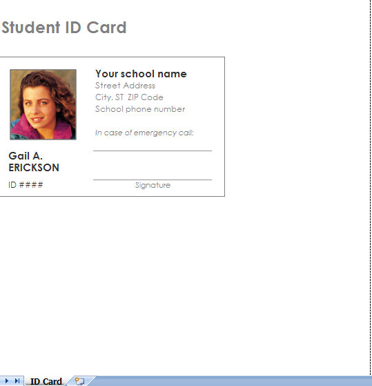 free id card template