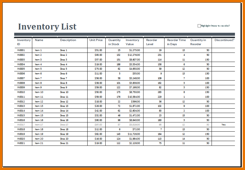 Free Inventory Spreadsheet | Template Business