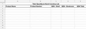 free inventory template qoh template b e