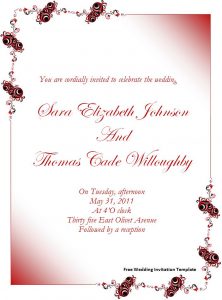 free invitation templates for word free wedding invitation template