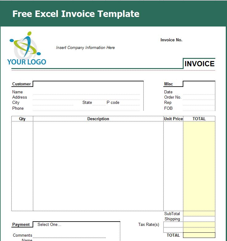 free invoice template excel