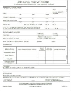 free job application template employment application template document