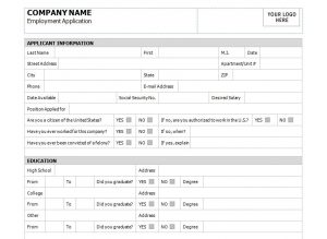 free job application template job application template