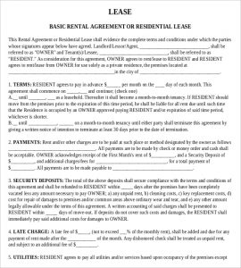 free lease agreement template word basic rental agreement template free download