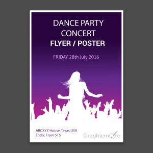 free letterhead template concert party flyer or poster with gradient background design free vector file