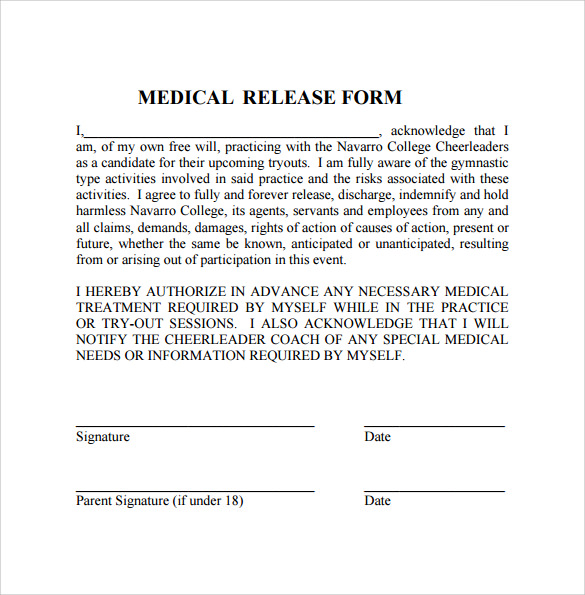 free medical release form