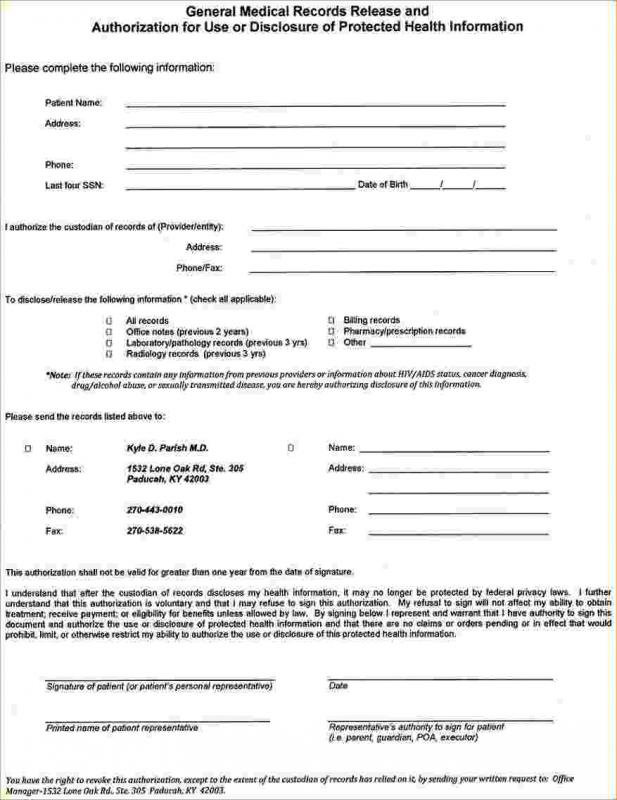 free medical release form