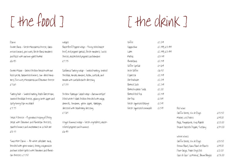 free menu templates