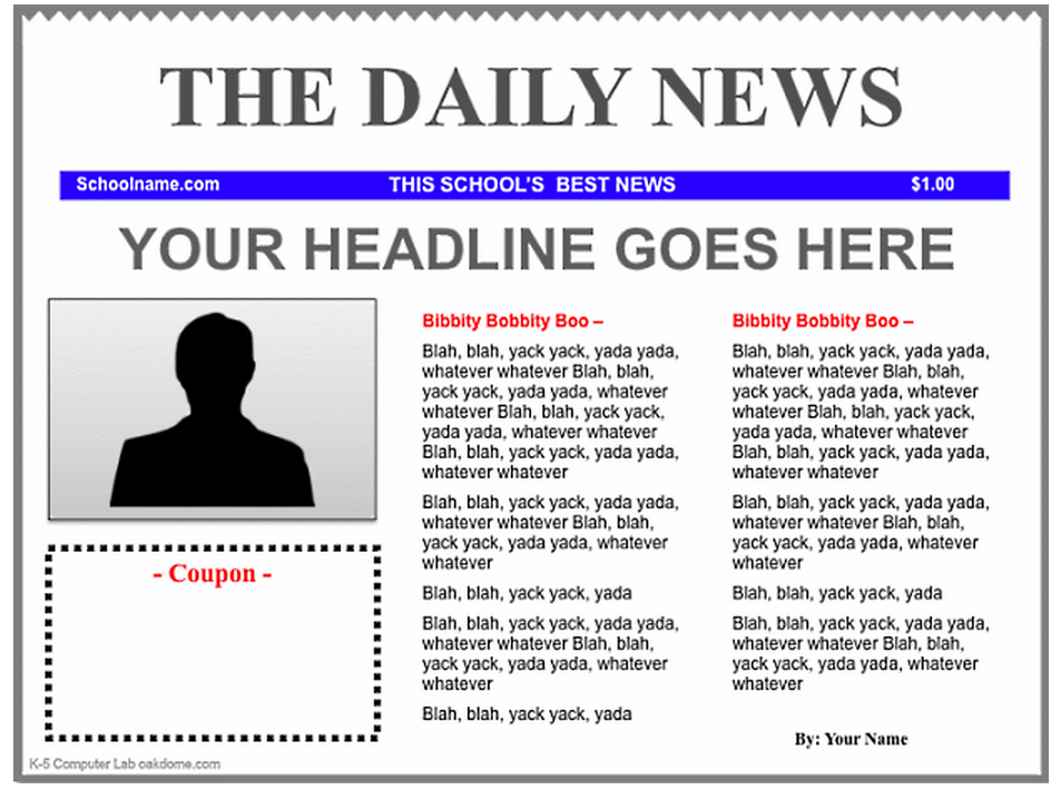 free newspaper template for mac word