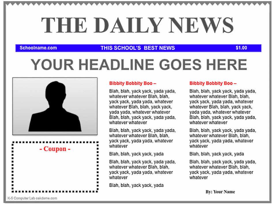 Free Newspaper Template Template Business