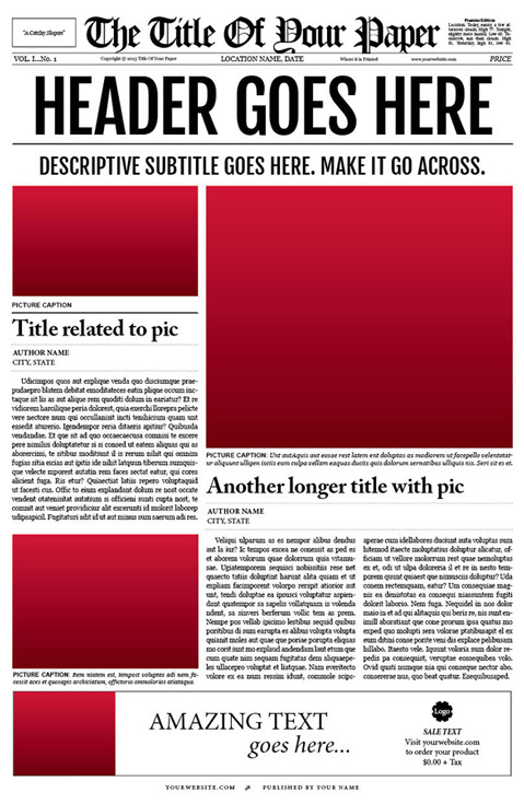 free newspaper template