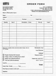 free order form template order form template