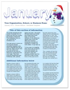 free preschool newsletter templates january newsletter template