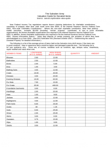 free printable application for employment template the salvation army valuation guide for donated items d