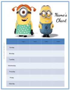 free printable behavior charts behavior chart minions