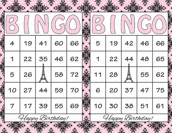 free printable bingo cards with numbers