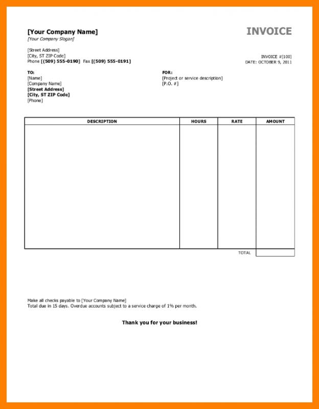 invoice template printable free