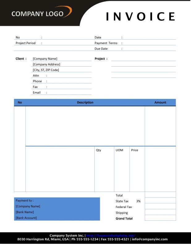 free printable blank invoice templates